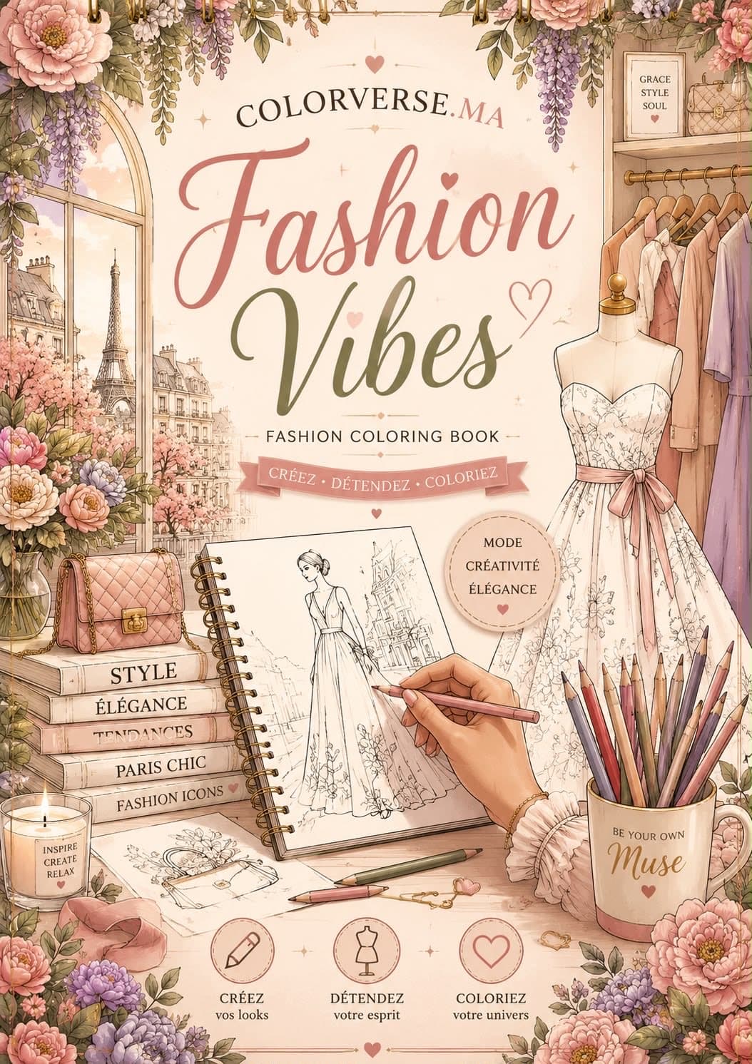 Carnet de coloriage Fashion Vibes — COLORVERSE